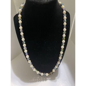 Crystal Faux Pearl Necklace